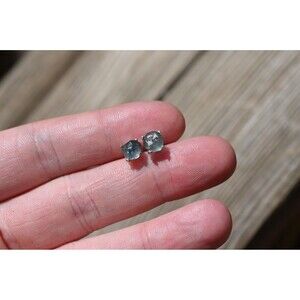 6mm Montana sapphire stud earrings in 925 sterling silver with butterfly backs